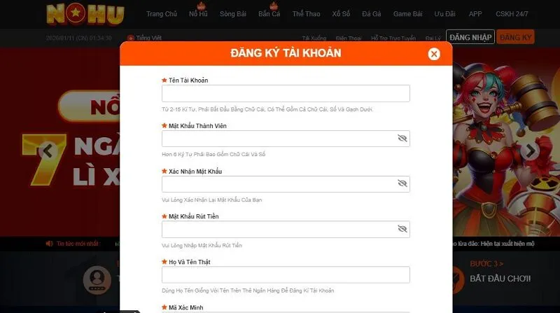 Cách đăng ký tài khoản