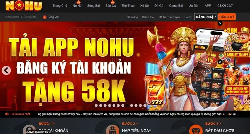 Đăng ký Nohu90 trải nghiệm trò chơi đặc sắc