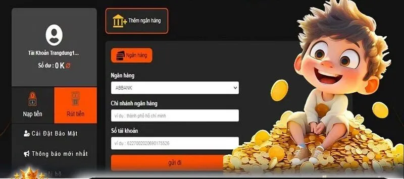 Rút tiền qua ngân hàng