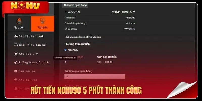 Rút tiền nhanh chóng